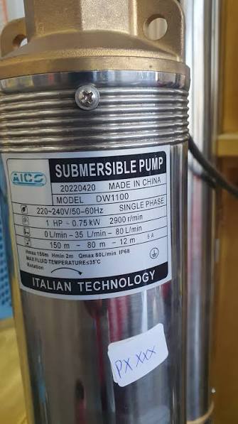 AICO 1.0HP Deep Well Submersible Pump