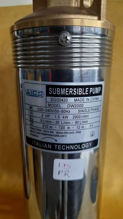 AICO 2.0HP Deep Well Submersible Pump