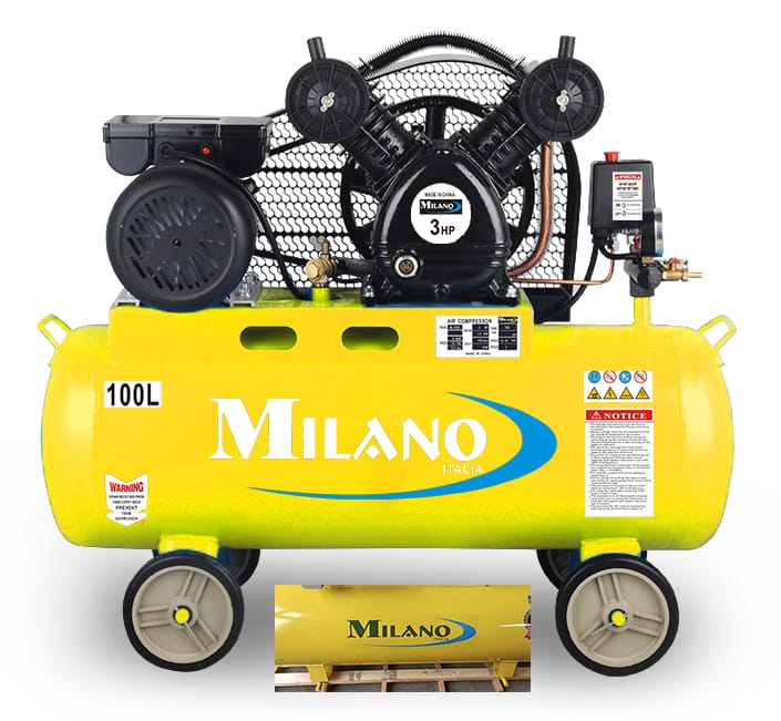 Milano 100L 3hp Belt Electric Air Compressor