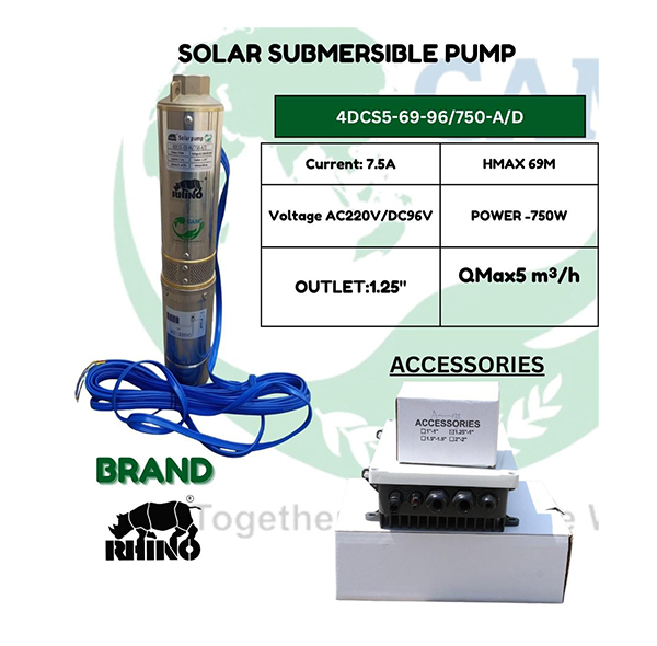 Rhino Solar Submersible Water Pump 750W