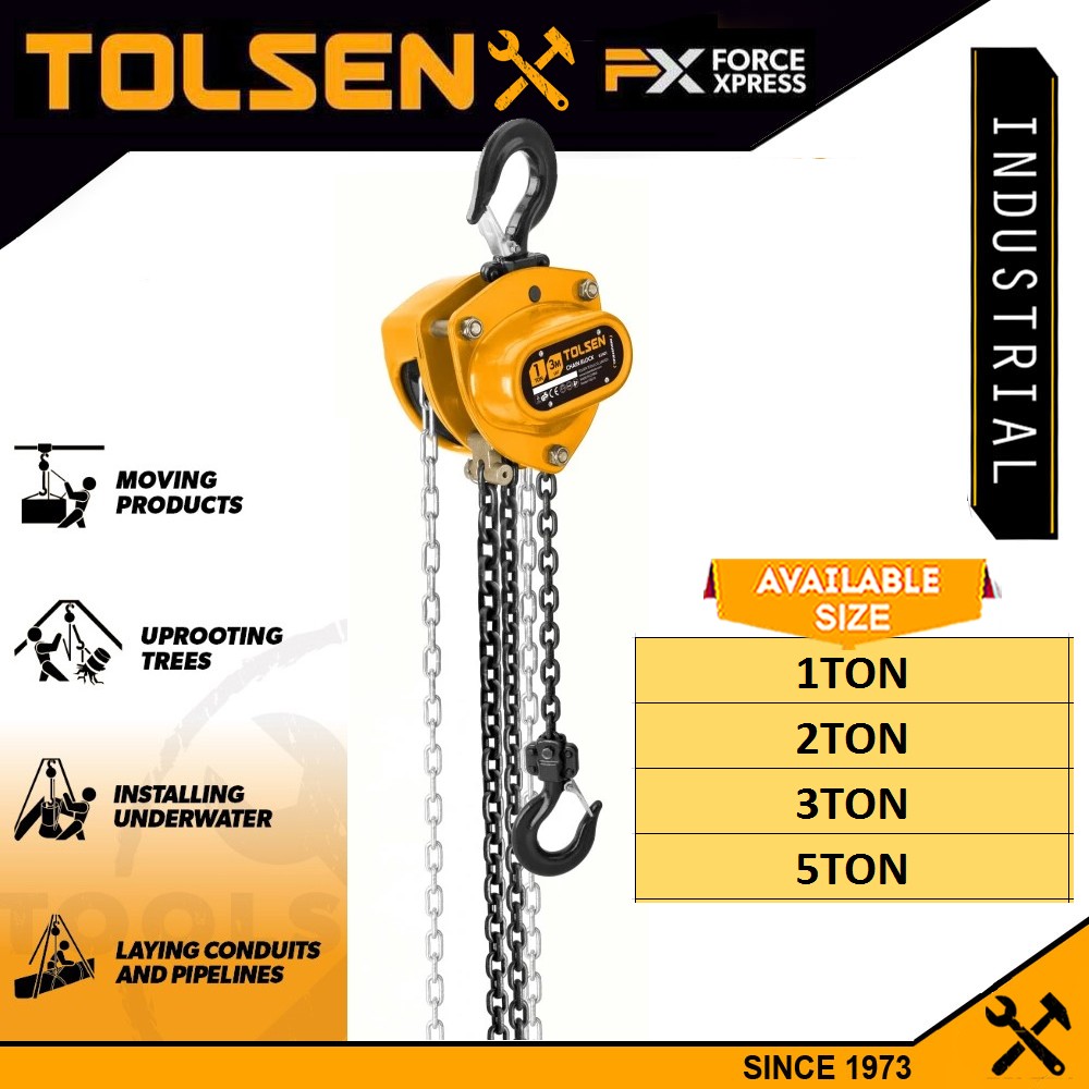 Tolsen Chain Block 3 Ton 6 Metres